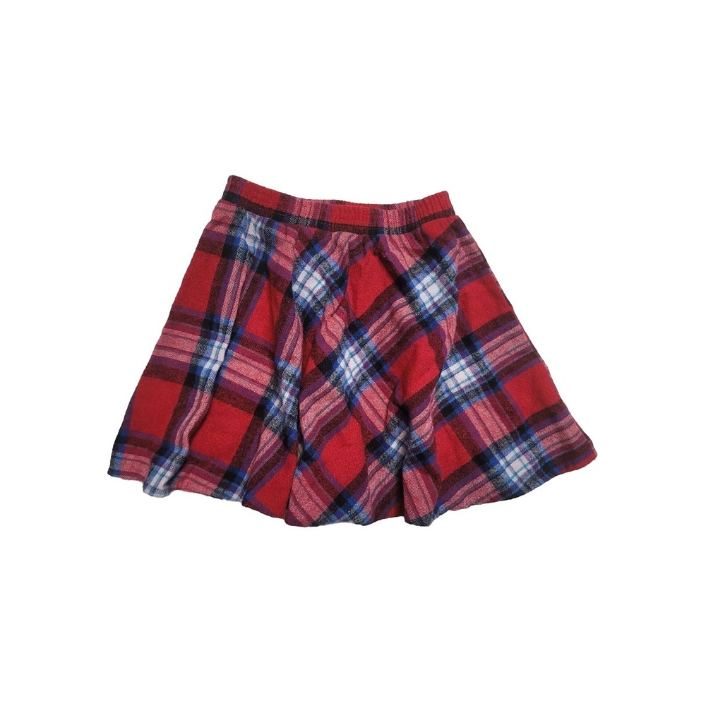 Vintage Girls Skirt Red Plaid  Size 5 Acrylic Wool Blend